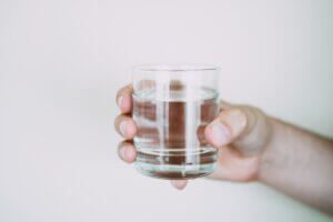 A glass of water